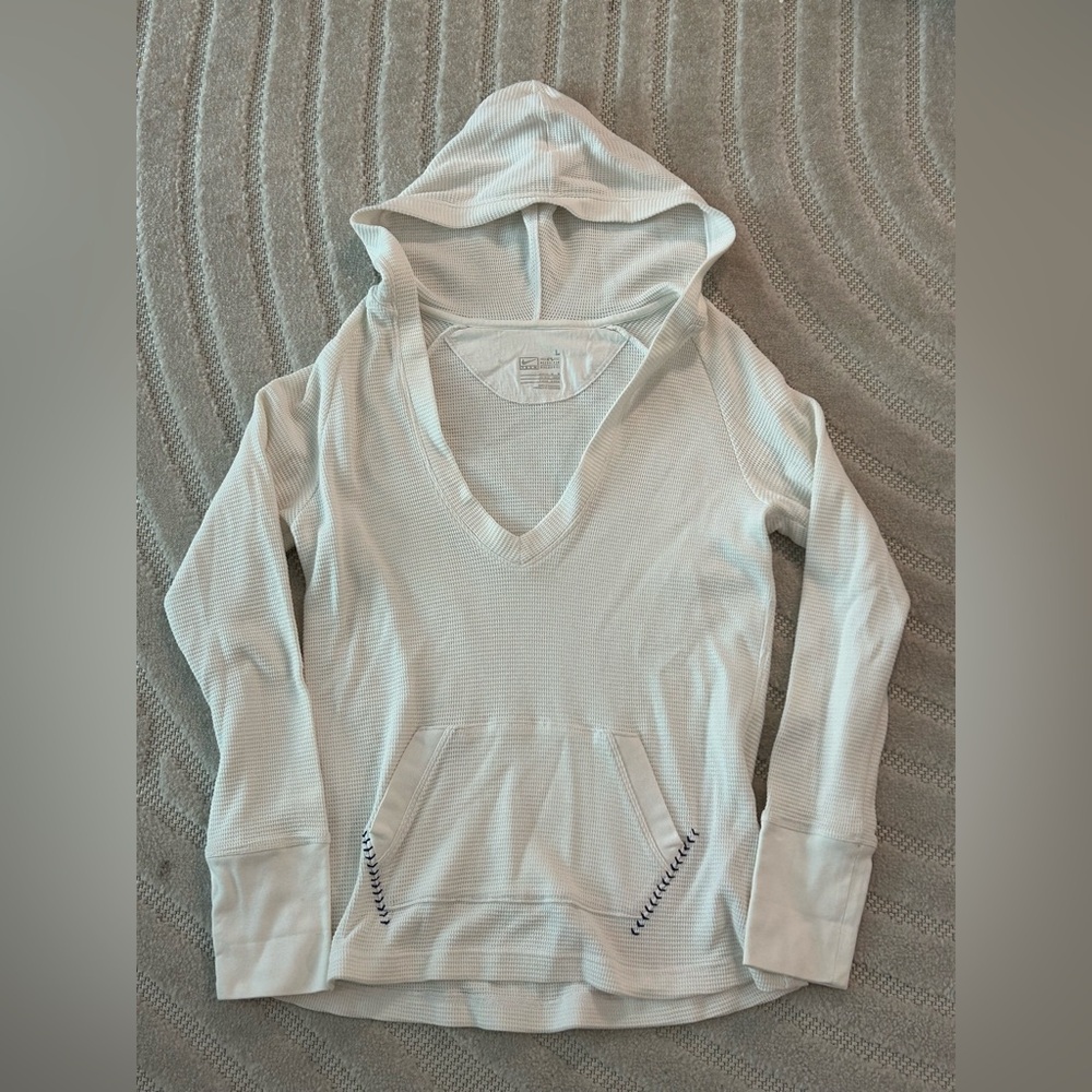 Vintage Y2K Nike Team MLB Los Angeles Dodgers Waffle Knit V-Neck Hoodie - L